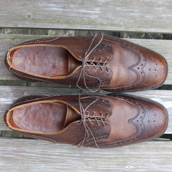 Vintage 70s Eaton's Exotic Oxhide Wingtips, Made in England, US Men's 10.5 E - Picture 8 of 12